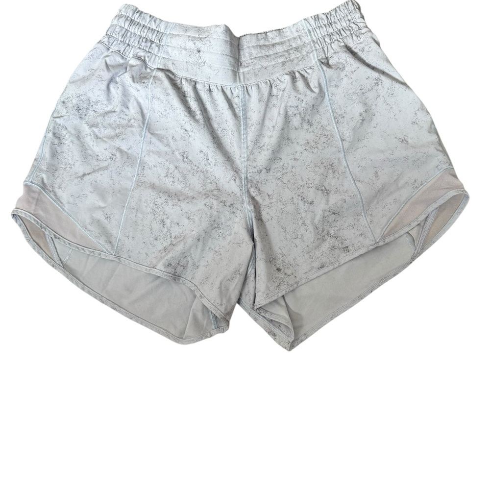 Lululemon Track That 5” Shorts Size 8 Blue Marble Lined Athletic Run Gym X15